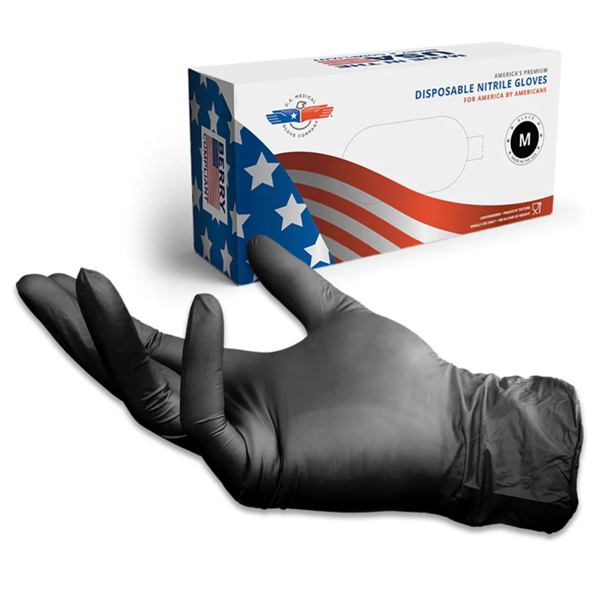 Disposable Nitrile Exam Gloves FEN Tested, USA Made - Black - 6 Mil - Box Of 100 (S, M, L, XL, 2XL) 3 Disposable Nitrile Exam Gloves FEN Tested, USA Made - Black - 6 Mil - Box Of 100 (S, M, L, XL, 2XL)