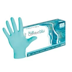 Dash True Comfort Blu Polychloroprene Exam Gloves - Ocean Blue - 3.1 Mil - Box Of 100