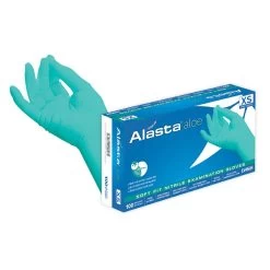 Dash Alasta Aloe Nitrile Exam Gloves, Chemo Tested - Green - 3.9 Mil - Box Of 100