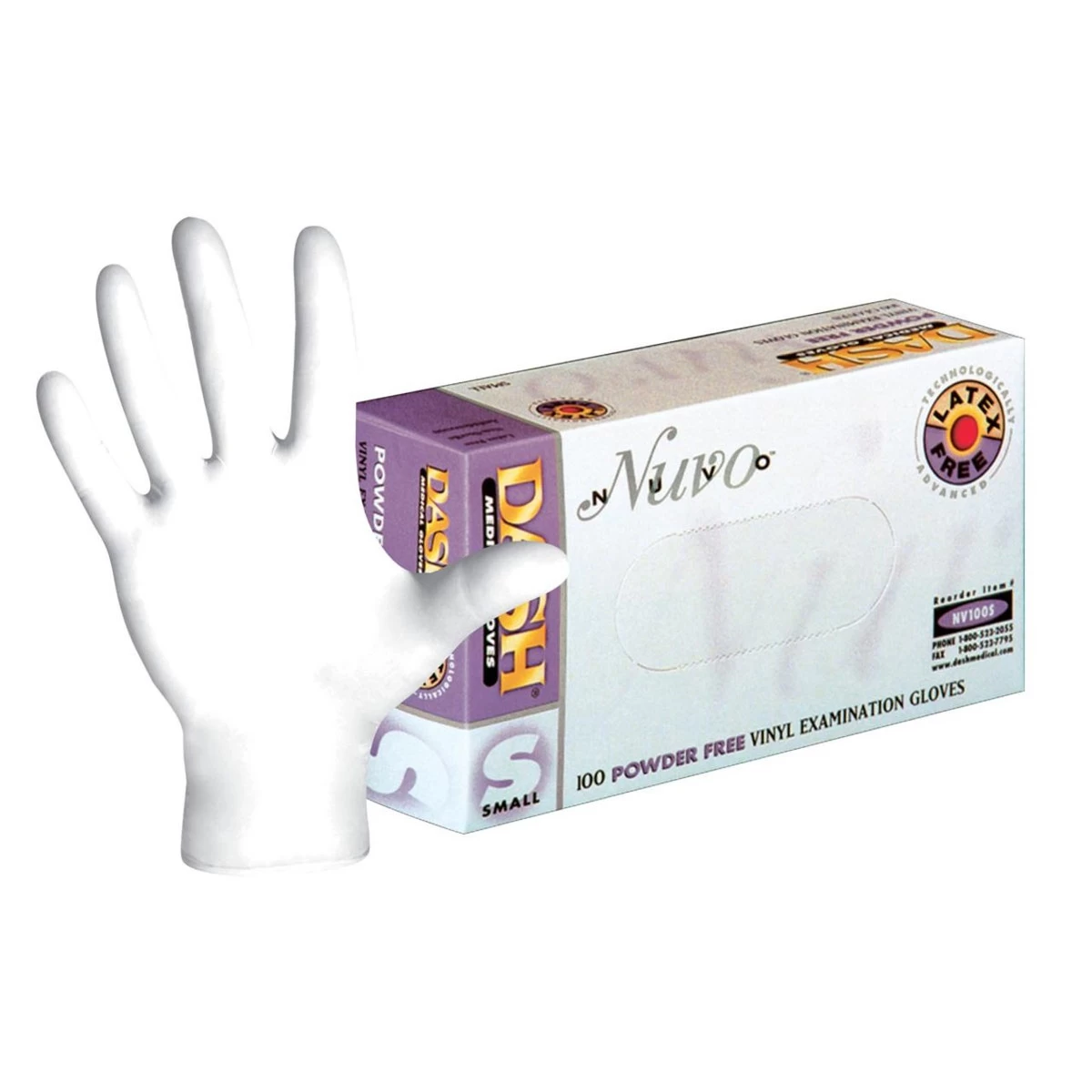 Dash Nuvo Super Stretch Vinyl Gloves - White - 2.4 Mil - Case Of 1000 3 Dash Nuvo Super Stretch Vinyl Gloves - White - 2.4 Mil - Case Of 1000