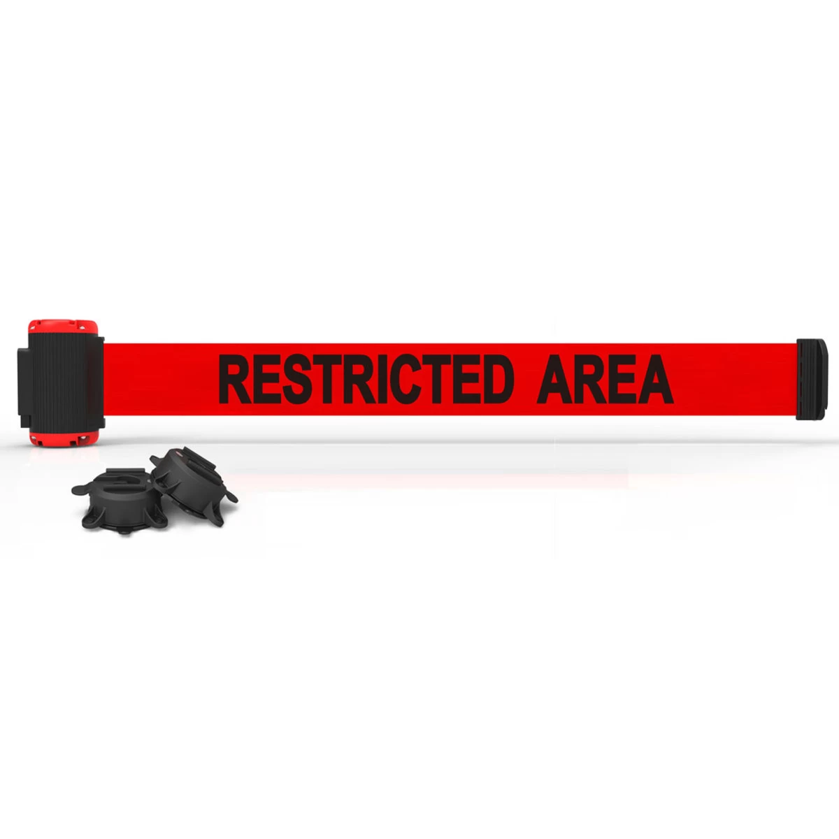 Banner Stakes 7' Wall-Mount Retractable Belt, Red "Restricted Area" - MH7007 3 Banner Stakes 7' Wall-Mount Retractable Belt, Red "Restricted Area" - MH7007