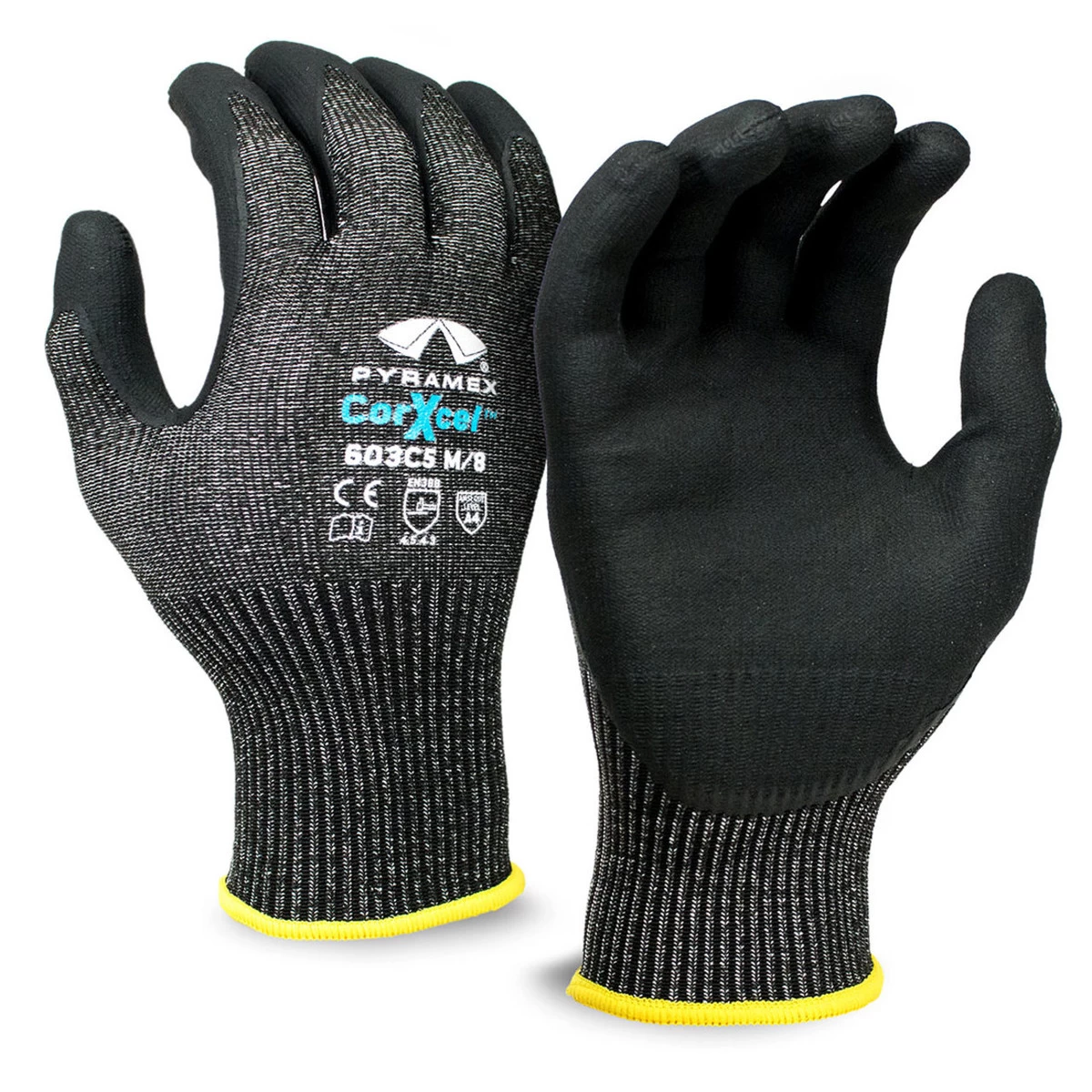 Pyramex GL603C5 Gray A4 Cut Micro-Foam Nitrile Dipped Gloves - Single Pair 3 Pyramex GL603C5 Gray A4 Cut Micro-Foam Nitrile Dipped Gloves - Single Pair