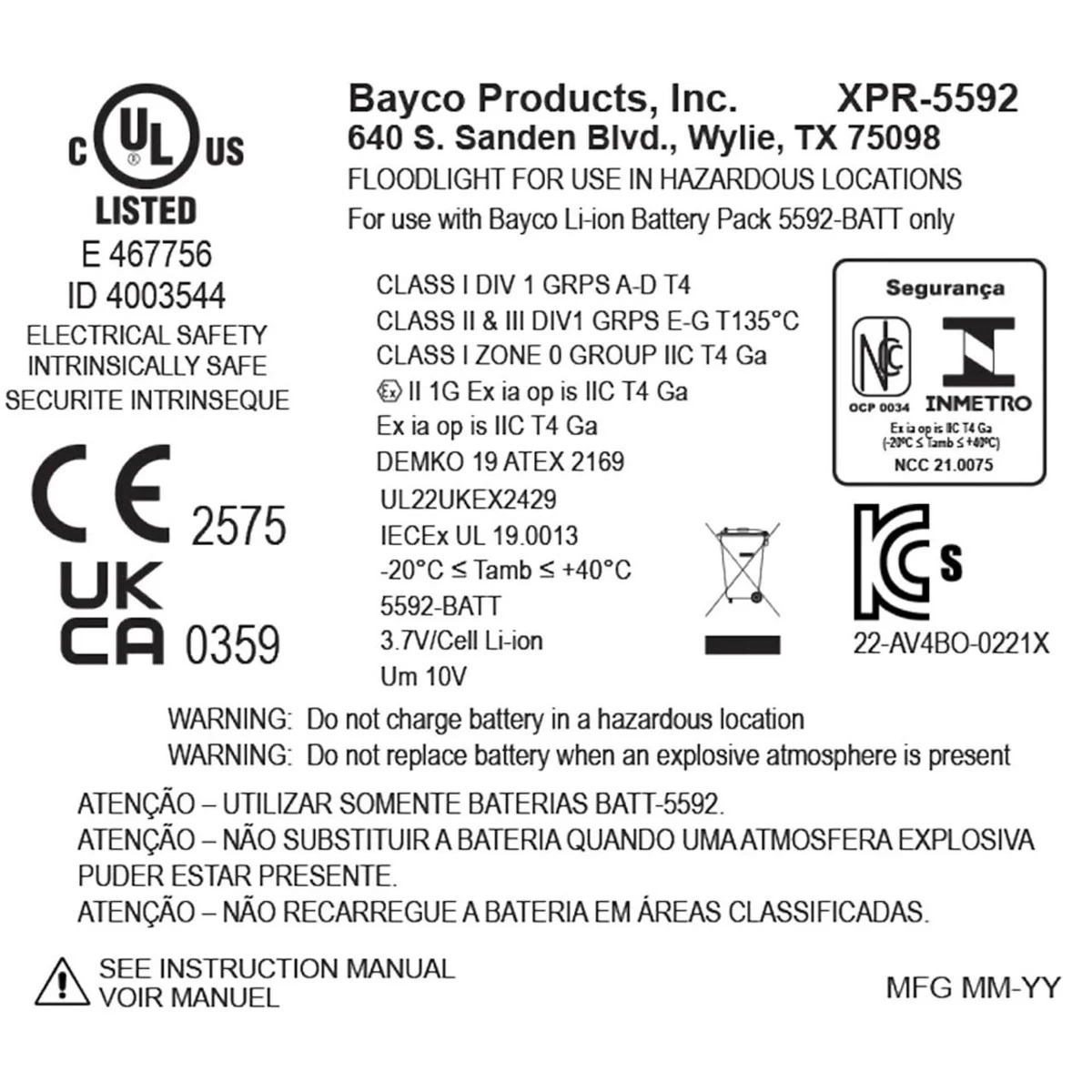 Nightstick Intrinsically Safe Magnetic Scene Light Kit W/6' Tripod & Blow Molded Case - Li-Ion - Green - UL913 / ATEX 12 Nightstick Intrinsically Safe Magnetic Scene Light Kit W/6' Tripod & Blow Molded Case - Li-Ion - Green - UL913 / ATEX - Image 10