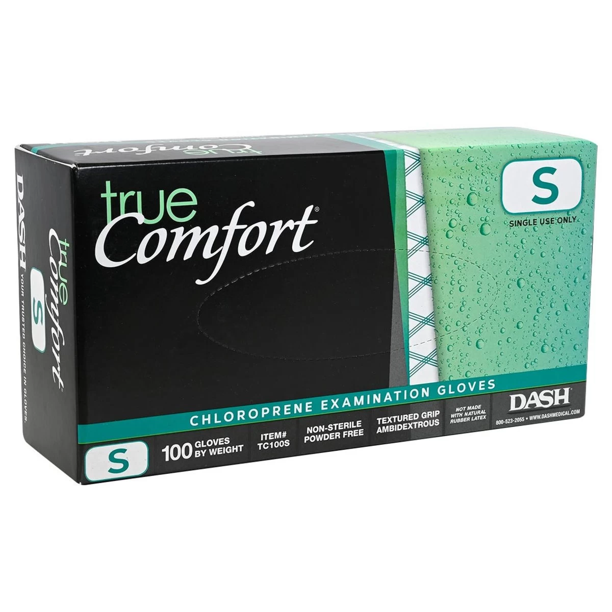 Dash True Comfort Polychloroprene Exam Gloves - Green - 5.1 Mil - Box Of 100 5 Dash True Comfort Polychloroprene Exam Gloves - Green - 5.1 Mil - Box Of 100 - Image 3