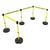 Banner Stakes 60' Barrier System With 5 Bases, Post, Stakes, And 4 Retractable Belts; Yellow "ATTENTION – ENTRÉE INTERDITE" - PL4546 -Work Safety Equipment Shop k1smmhhmge7r5fwvoyju 00046.1702999953