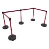 Banner Stakes 60' Barrier System With 5 Bases, Post, Stakes, And 4 Retractable Belts; Red "Stay Behind The Line" - PL4595 -Work Safety Equipment Shop kax9h76nnqzjpgwwtypd 48220.1703000364