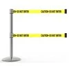 Banner Stakes 7' Dual Retractable Belt Barrier Set With Base, Chrome Post And Yellow "Caution - Do Not Enter" Belt - AL6102C-D -Work Safety Equipment Shop l2fm6qgfspnc3ml1ca4s 39418.1702984762