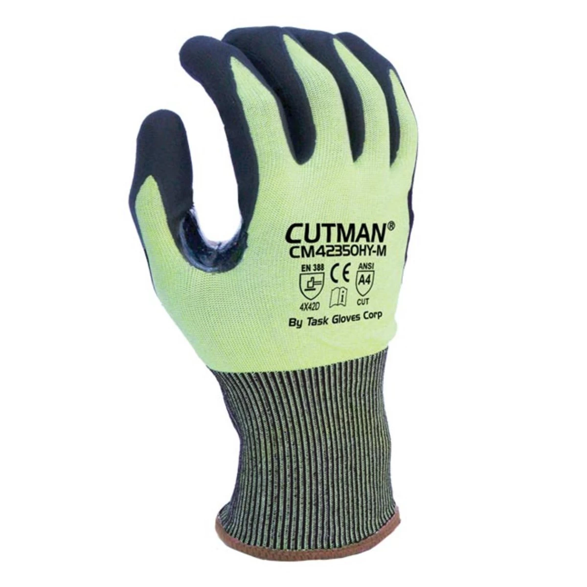 TASK CUTMAN 18G ANSI A4 Cut Resistant Micro-Foam Nitrile Coated Gloves - CM42350HY - Single Pair 3 TASK CUTMAN 18G ANSI A4 Cut Resistant Micro-Foam Nitrile Coated Gloves - CM42350HY - Single Pair