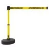 Banner Stakes Barrier Set With Stand-Alone Base, Post, Stake And Retractable Belt; Yellow "Authorized Personnel Only" - PL4087 -Work Safety Equipment Shop lw9twhn50lhbqq7y7mog 13921.1702995536