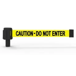 Banner Stakes 15' Long Retractable Barrier Belt, Yellow "Caution - Do Not Enter"; Pack Of 5 - PL4075
