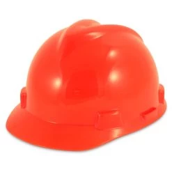 MSA V-Gard Cap Style Hard Hat Fas-Trac III Suspension - 489368 - High Vis Orange