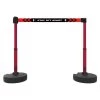Banner Stakes 15' Barrier System With 2 Bases, Posts, Stakes And 1 Retractable Belt; Black "Stay 6FT Apart" - PL4274