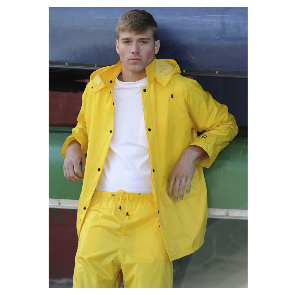 Custom Leather Craft 3 Piece Yellow Polyester Rain Suit R102 5 Custom Leather Craft 3 Piece Yellow Polyester Rain Suit R102 - Image 3