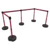Banner Stakes 60' Barrier System With 5 Bases, Post, Stakes, And 4 Retractable Belts; Red "Danger High Voltage Keep Out" - PL4596 -Work Safety Equipment Shop nfoht5smabmqz3qfdjsz 37583.1703889956