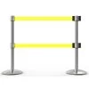 Banner Stakes 14' Dual Retractable Belt Barrier System With Bases, Chrome Posts And Blank Yellow Belts - AL6204C-D -Work Safety Equipment Shop pelogxhiyfmyrp6zhqkb 85951.1702986056