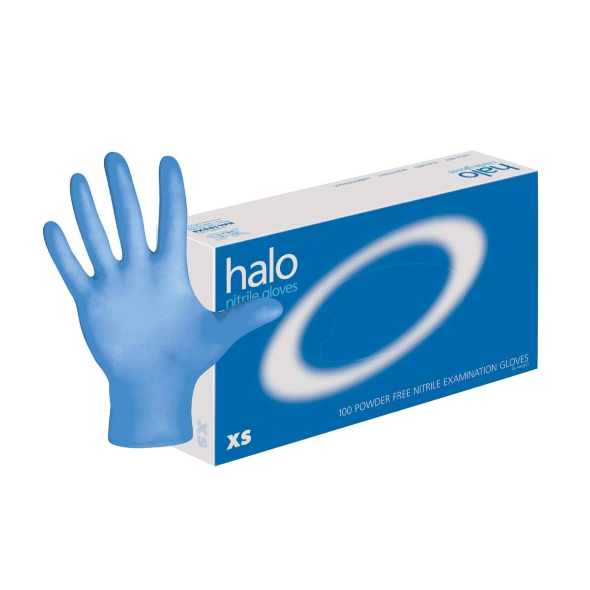 Dash Halo Nitrile Exam Gloves - Light Blue - 3.9 Mil - Box Of 100 3 Dash Halo Nitrile Exam Gloves - Light Blue - 3.9 Mil - Box Of 100
