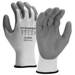 Pyramex GL403C Gray A2 Cut Polyurethane Dipped Gloves