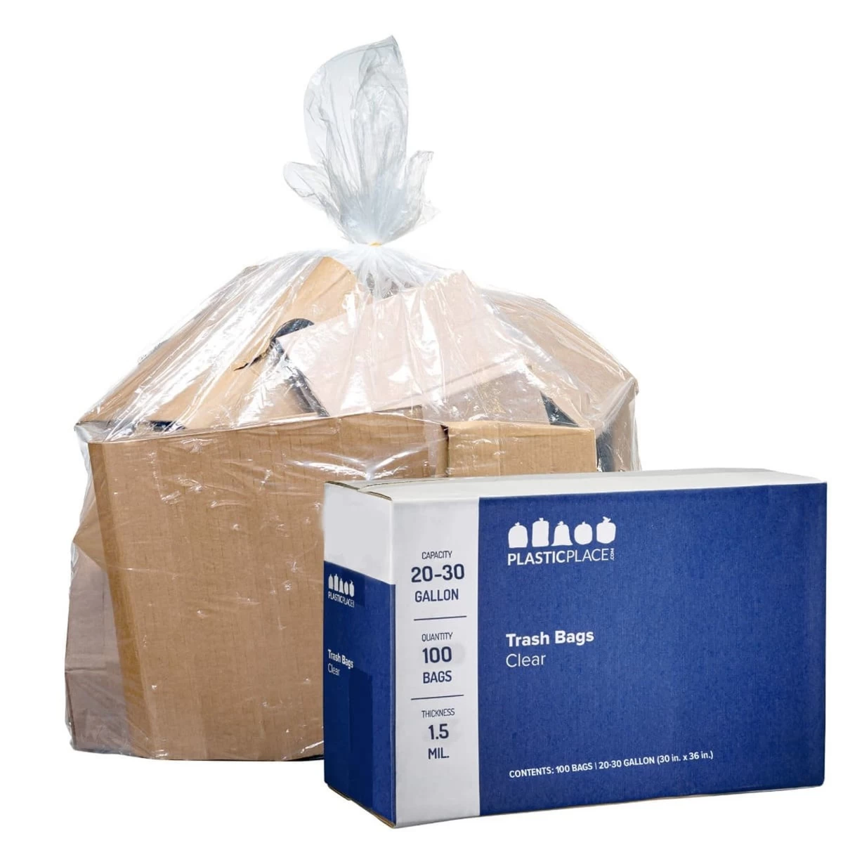 20-30 Gallon Trash Bags - Clear, 100 Bags (4 Rolls Of 25) - 1.5 Mil 3 20-30 Gallon Trash Bags - Clear, 100 Bags (4 Rolls Of 25) - 1.5 Mil