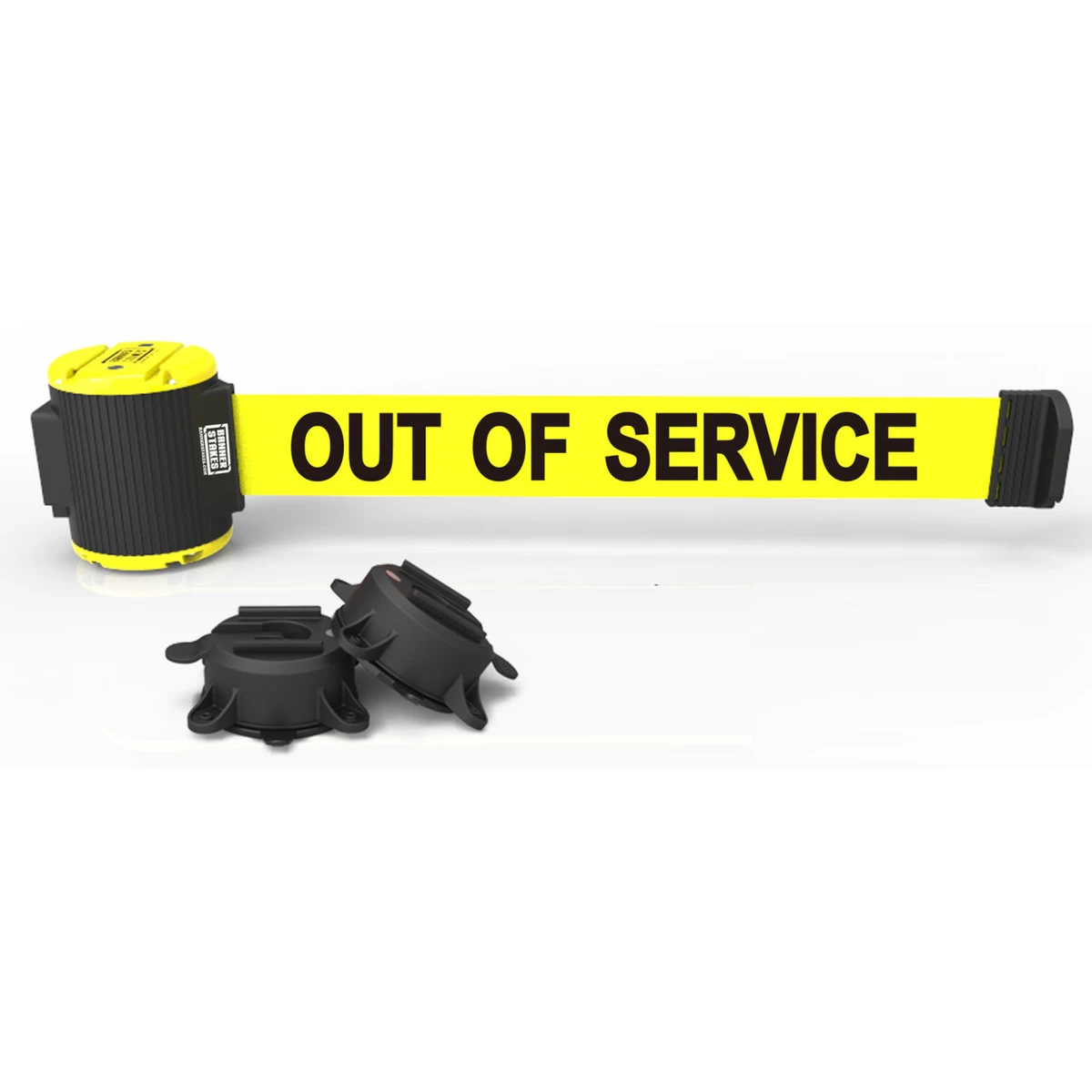 Banner Stakes 30' Wall-Mount Retractable Belt, Yellow "Out Of Service" - MH5005 3 Banner Stakes 30' Wall-Mount Retractable Belt, Yellow "Out Of Service" - MH5005