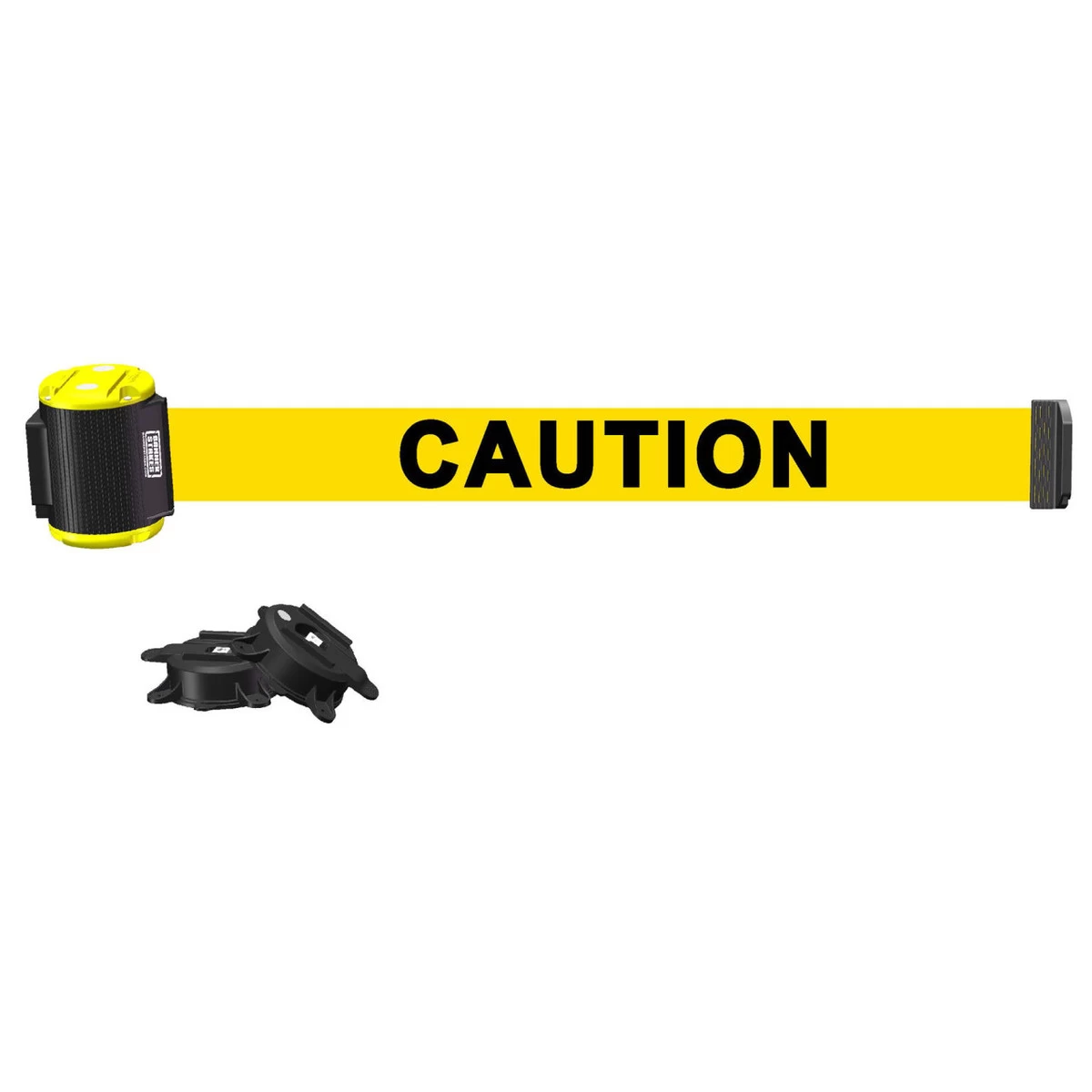 Banner Stakes 15' Wall-Mount Retractable Belt, Yellow "Caution" - MH1501 3 Banner Stakes 15' Wall-Mount Retractable Belt, Yellow "Caution" - MH1501