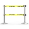 Banner Stakes 14' Dual Retractable Belt Barrier System With Bases, Chrome Posts And Yellow "Caution" Belts - AL6201C-D -Work Safety Equipment Shop sqkwx9tj4mvtqiylbdds 92299.1702985618