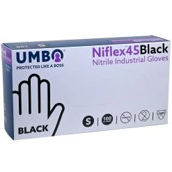 UMBO Niflex45 Black Nitrile Disposable Gloves - 5 Mil - H104 - Box Of 100 (S, M, L, XL, 2XL) -Work Safety Equipment Shop sruujzcp2c6pg2fdnzkj 02396.1703023743