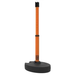 Banner Stakes Stanchion Set With 1 Stand-Alone Base, 4-Way Receiver Head And Post; Orange - PL4119