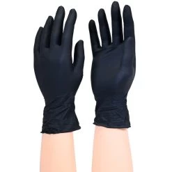 UMBO Niflex45 Black Nitrile Disposable Gloves - 5 Mil - H104 - Box Of 100 (S, M, L, XL, 2XL)