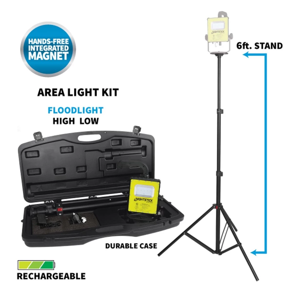Nightstick Intrinsically Safe Magnetic Scene Light Kit W/6' Tripod & Blow Molded Case - Li-Ion - Green - UL913 / ATEX 4 Nightstick Intrinsically Safe Magnetic Scene Light Kit W/6' Tripod & Blow Molded Case - Li-Ion - Green - UL913 / ATEX - Image 2