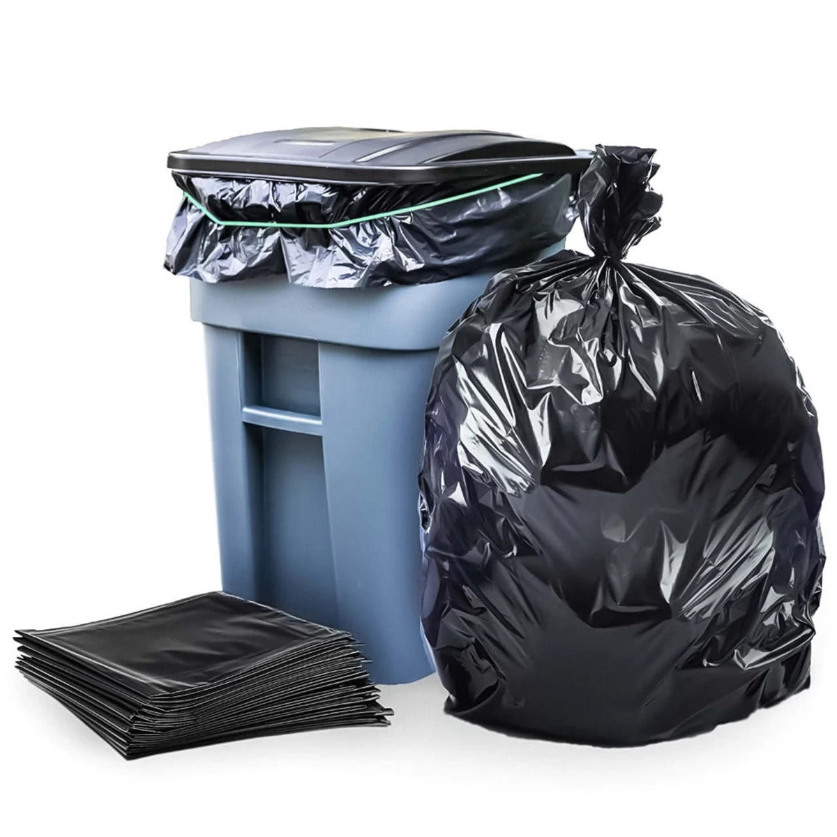 64 Gallon Toter Compatible Trash Bags - Black, 25 Bags - 1.5 Mil 3 64 Gallon Toter Compatible Trash Bags - Black, 25 Bags - 1.5 Mil