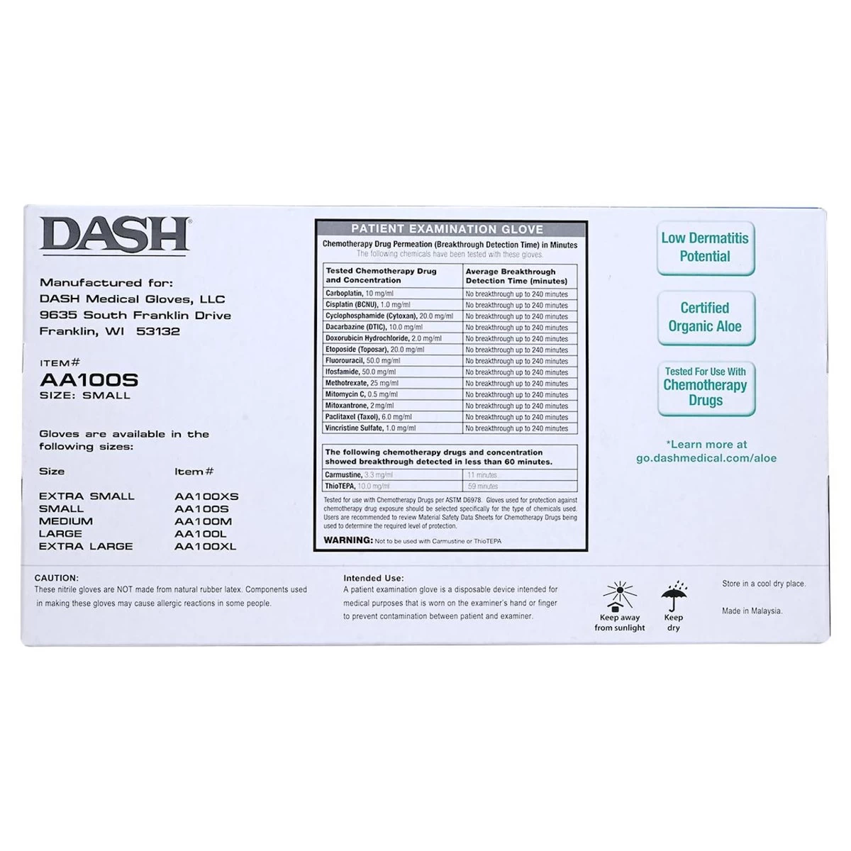 Dash Alasta Aloe Nitrile Exam Gloves, Chemo Tested - Green - 3.9 Mil - Box Of 100 7 Dash Alasta Aloe Nitrile Exam Gloves, Chemo Tested - Green - 3.9 Mil - Box Of 100 - Image 5