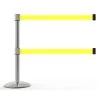 Banner Stakes 7' Dual Retractable Belt Barrier Set With Base, Chrome Post And Blank Yellow Belt - AL6104C-D -Work Safety Equipment Shop wfkdtplmmk3l7grac665 92288.1702985084