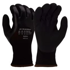 Pyramex GL611 Black Insulated A2 Cut Double Dipped Nitrile Coated Gloves - Single Pair