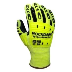 TASK ROCKDARE Hi-Vis ANSI A5 Cold Weather Latex Coated Waterproof Impact Gloves - RD3000 - Single Pair