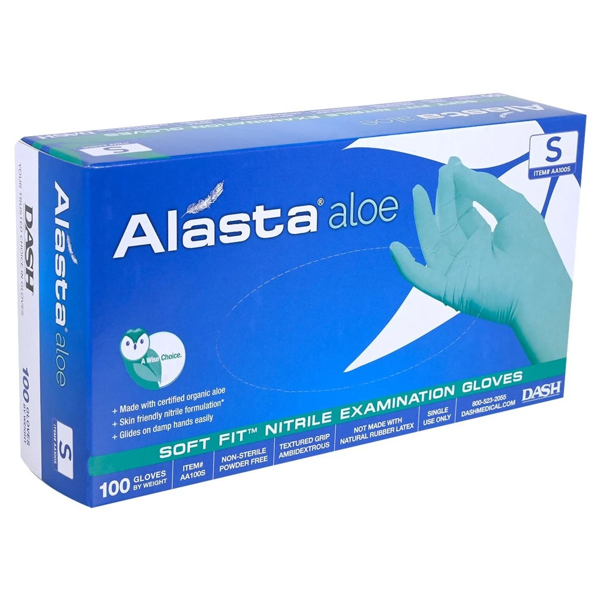 Dash Alasta Aloe Nitrile Exam Gloves, Chemo Tested - Green - 3.9 Mil - Box Of 100 5 Dash Alasta Aloe Nitrile Exam Gloves, Chemo Tested - Green - 3.9 Mil - Box Of 100 - Image 3