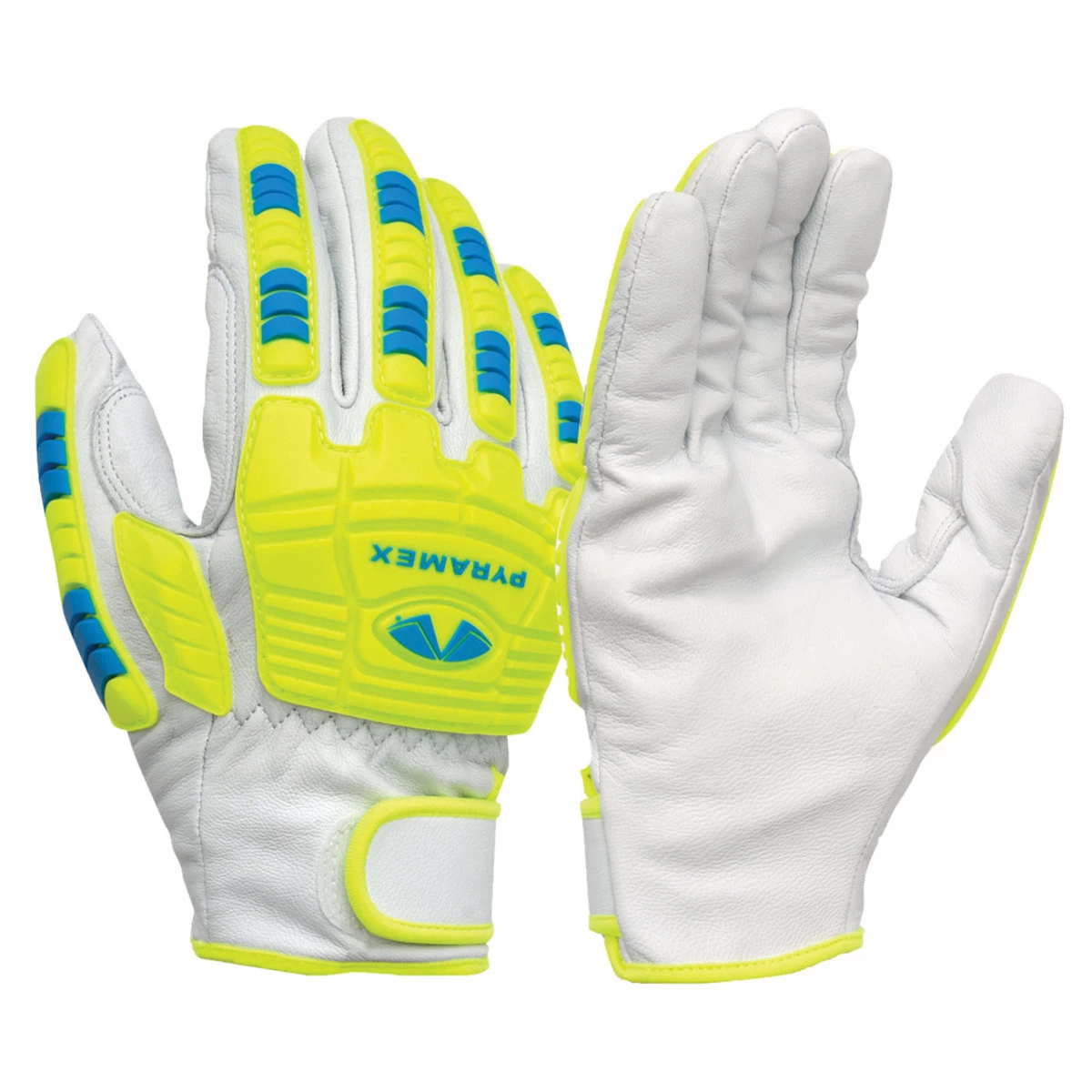 Pyramex GL3004CW Premium Grain Goatskin Hi-Vis Leather Driver A7 Cut Level 1 Impact Gloves 3 Pyramex GL3004CW Premium Grain Goatskin Hi-Vis Leather Driver A7 Cut Level 1 Impact Gloves